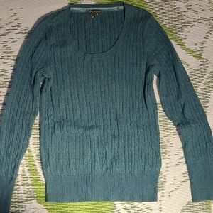 Eddie Bauer Blue Cable Knit Sweater